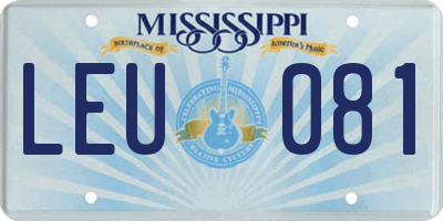 MS license plate LEU081