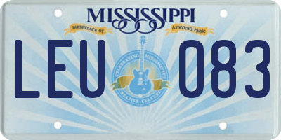 MS license plate LEU083