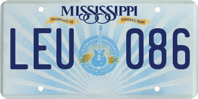 MS license plate LEU086