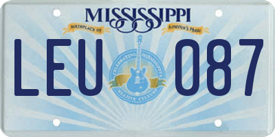 MS license plate LEU087