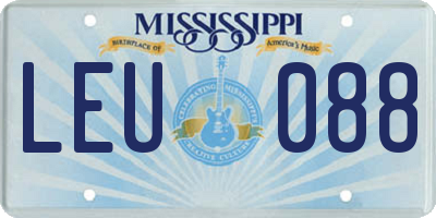 MS license plate LEU088