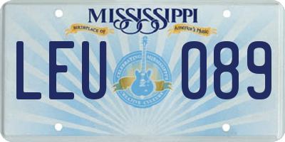 MS license plate LEU089