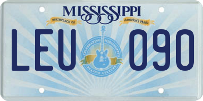 MS license plate LEU090