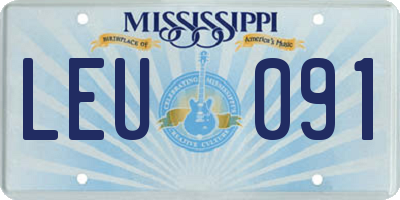 MS license plate LEU091