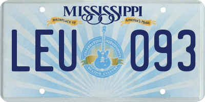 MS license plate LEU093