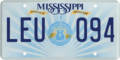 MS license plate LEU094