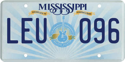MS license plate LEU096