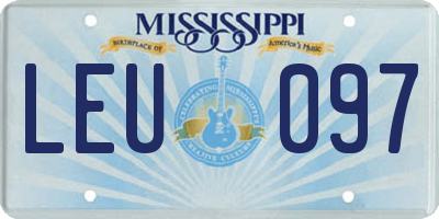 MS license plate LEU097