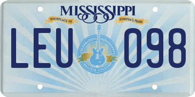 MS license plate LEU098