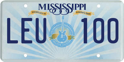 MS license plate LEU100