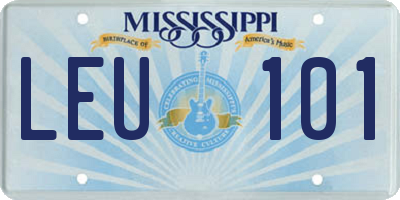 MS license plate LEU101