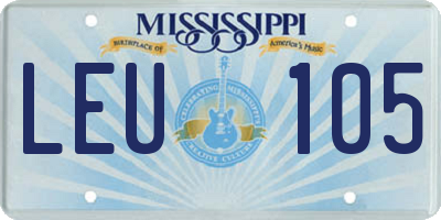 MS license plate LEU105