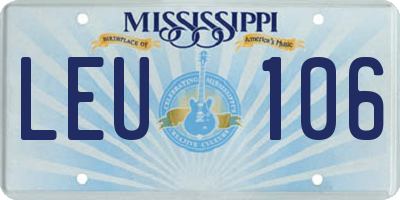 MS license plate LEU106