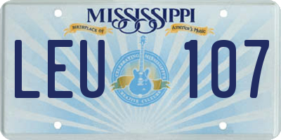 MS license plate LEU107