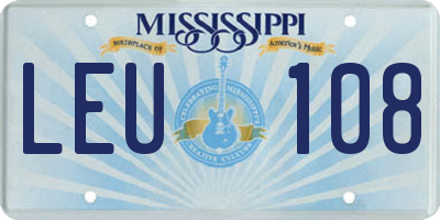 MS license plate LEU108