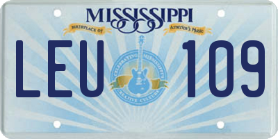 MS license plate LEU109
