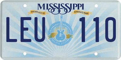 MS license plate LEU110