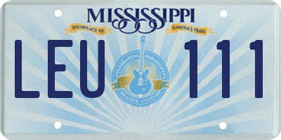 MS license plate LEU111