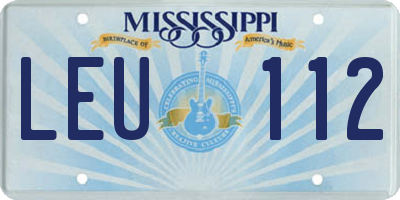 MS license plate LEU112