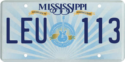 MS license plate LEU113