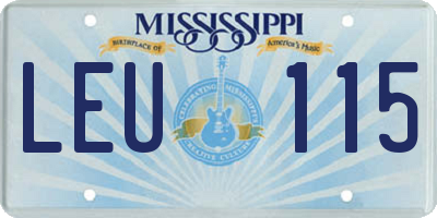 MS license plate LEU115