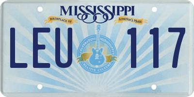 MS license plate LEU117