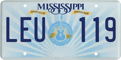 MS license plate LEU119