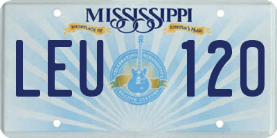 MS license plate LEU120