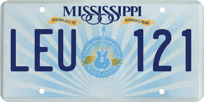 MS license plate LEU121
