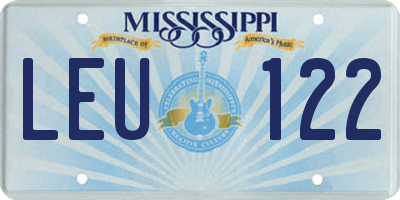 MS license plate LEU122