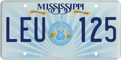 MS license plate LEU125