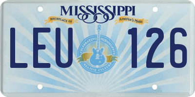 MS license plate LEU126