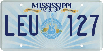 MS license plate LEU127