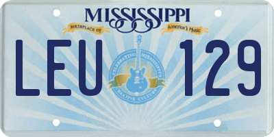 MS license plate LEU129