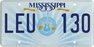 MS license plate LEU130