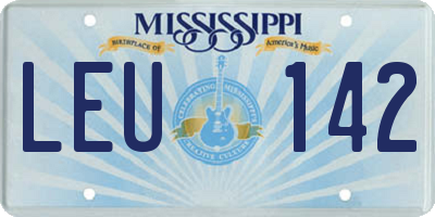 MS license plate LEU142