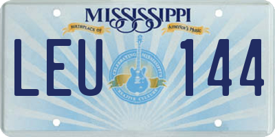 MS license plate LEU144