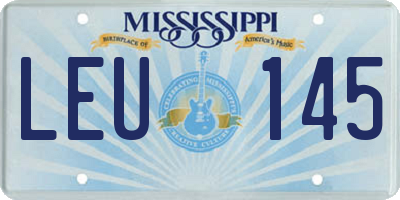 MS license plate LEU145