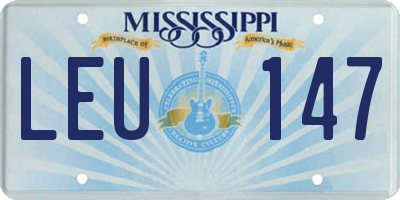 MS license plate LEU147