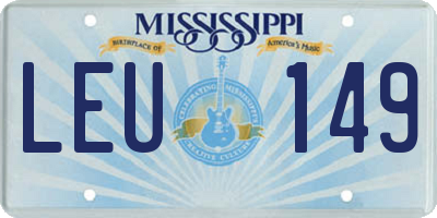 MS license plate LEU149