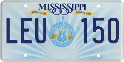 MS license plate LEU150
