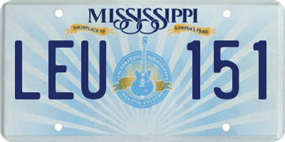 MS license plate LEU151