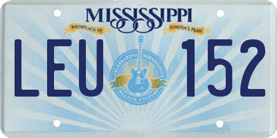 MS license plate LEU152