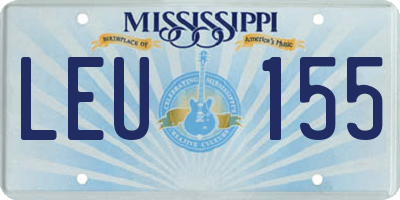 MS license plate LEU155