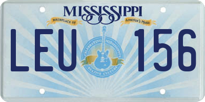 MS license plate LEU156