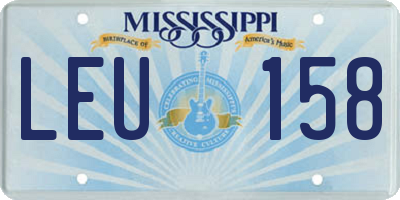 MS license plate LEU158