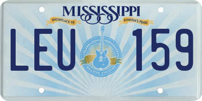 MS license plate LEU159