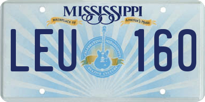 MS license plate LEU160