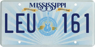 MS license plate LEU161