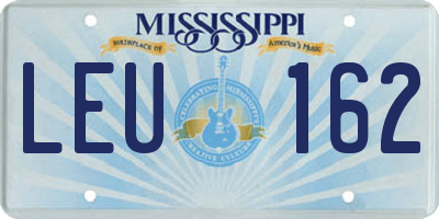 MS license plate LEU162